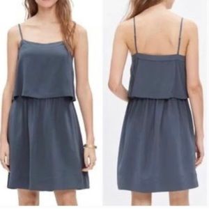 Madewell blue slate silk dress. Size 0.